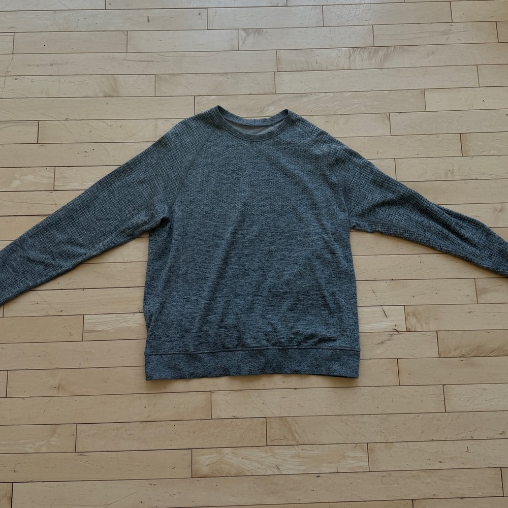 Lululemon Men’s Textured Double-Knit Sweatshirt (Grey, Size L)